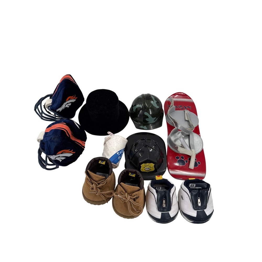Build-A-Bear Workshop Clothing Lot Multi Denver Broncos Fireman Gear 25+ pieces - Picture 2 of 7